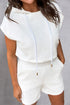 'Alina' Textured Hoodie and Shorts Set - Celes Fashion